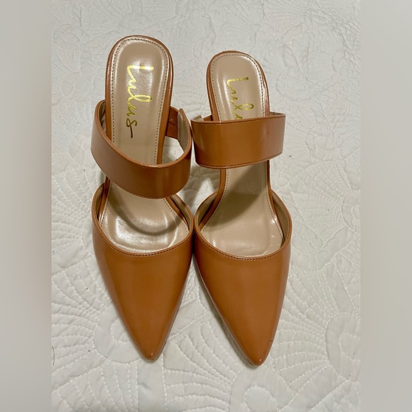 Lulus Faire Tan Pointed-Toe Mules size 6.5 - Picture 2 of 11